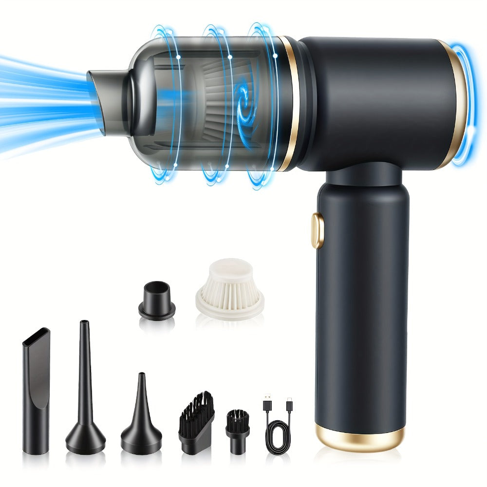 Cordless Handheld Vacuum Cleaner 18000PA Strong Suction - 2-in-1 Air Duster & Vacuum, 120W High Power, Multi-Nozzle Portable Car Vacuum for Car Interior, Home, Pet Hair, Office Desk Cleaning