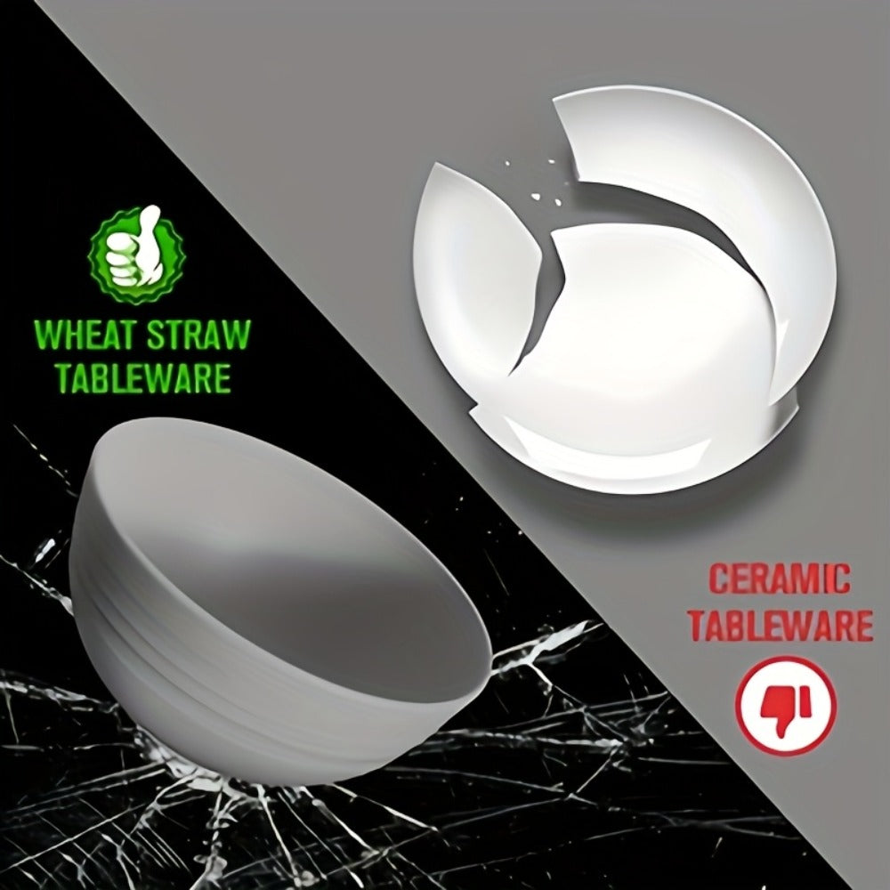 Wheat Straw Dinnerware Set 16 or 32 Piece ¨C Plates & Bowls for 4 or 8 People, Microwave & Dishwasher Safe Plastic Dish Set, Lightweight Colorful Tableware for Home, Party & Holiday
