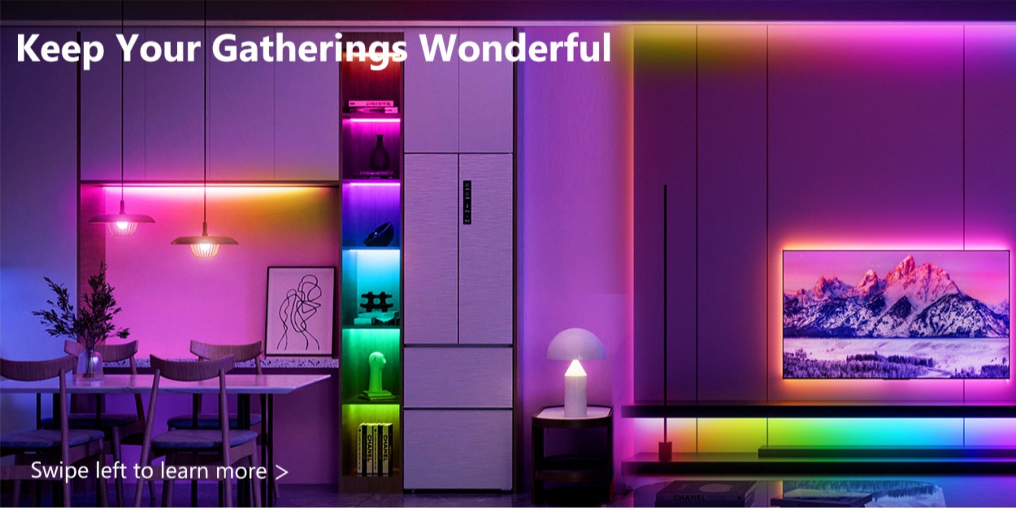 Smart LED Strip Lights 5050 RGB IC App & Remote Control, Music Sync Color Changing, for Bedroom Living Room Kitchen TV Home Decoration, Party Holiday Lighting ¨C 25ft 50ft 100ft 130ft 200ft Available