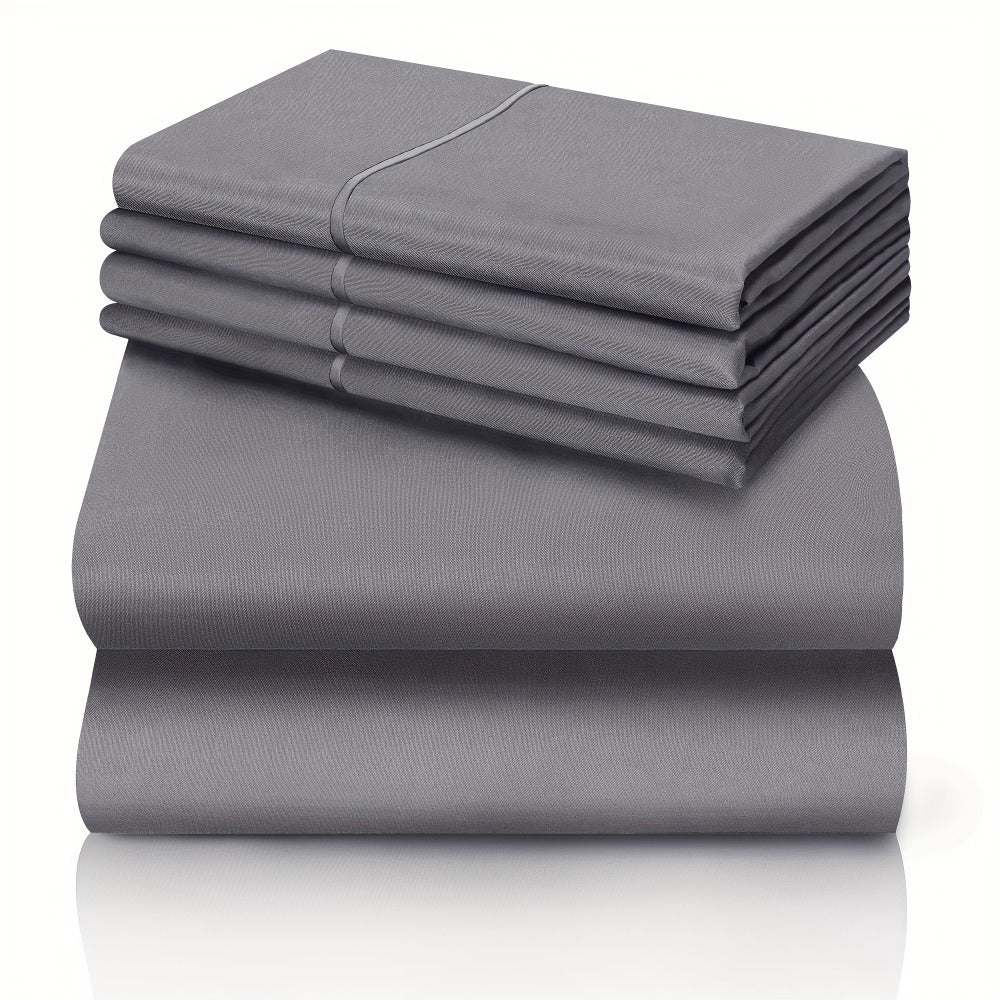 California King Sheet Set 6-Piece Breathable Cooling Bed Sheets Ultra-Soft Hotel Luxury Microfiber 18 Inch Deep Pocket Wrinkle Fade Resistant Flat Sheet Fitted Sheet 4 Pillowcases Multiple Colors