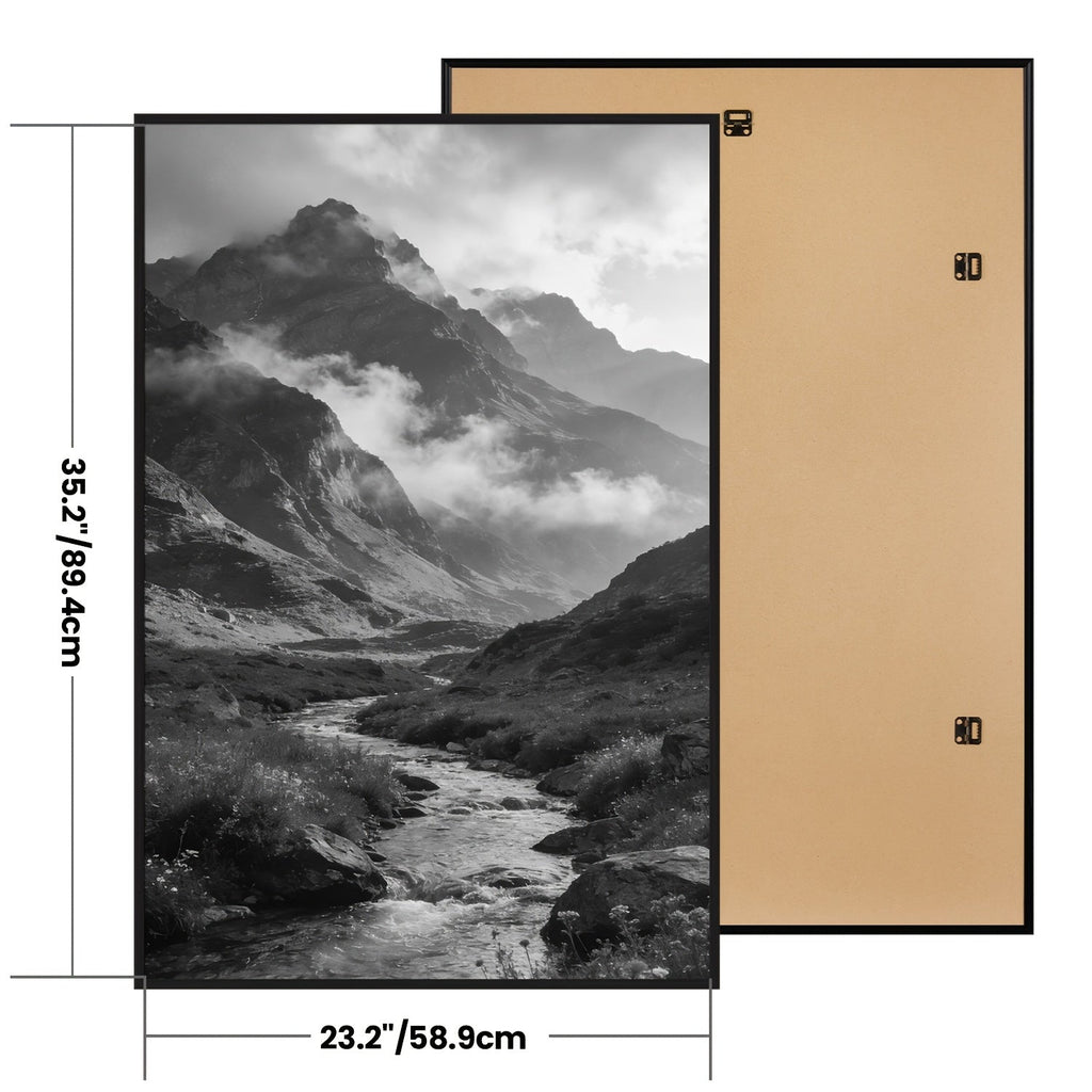 24x36 Poster Frame 3 Pack - Black & Natural Picture Frames 24x36 Inch, Scratch-Proof Lightweight Plastic, Slide-In Assembly, Horizontal or Vertical Wall Mount for Photo Gallery Art Display