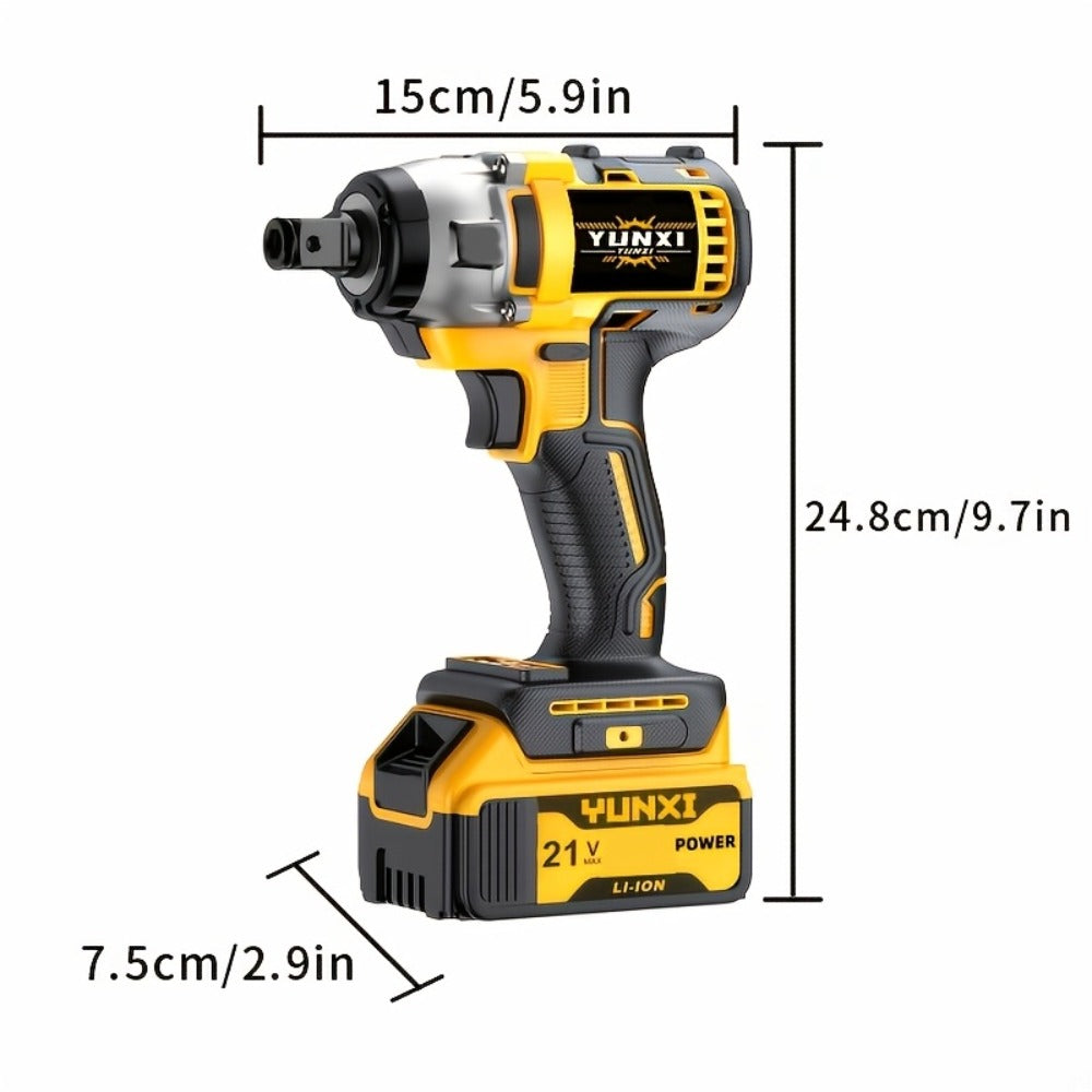 Impact Drill Set 21V Cordless with Drill Bit Accessories, Toolbox & Charger ¨C Heavy Duty Wireless Impact Wrench Drill, 2AH / 4AH Battery Options, for Car Repair, Construction & Heavy-Duty DIY Projects