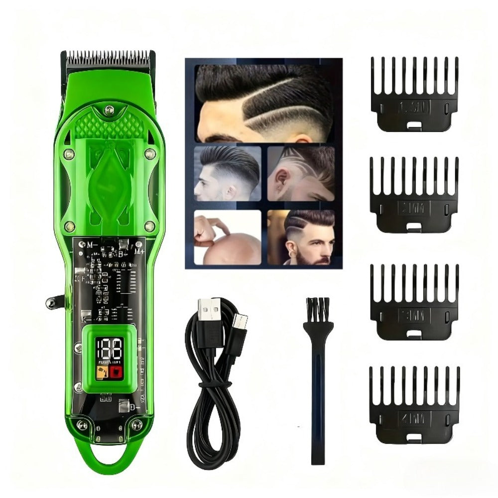Professional Hair Clippers for Men - Cordless USB Fast Charging with Digital Display, 4 Adjustable Speeds, 4 Limit Combs 0.5-15mm, Rechargeable Lithium Battery, Barber-Grade Portable Clipper Kit 1 or 3 Piece