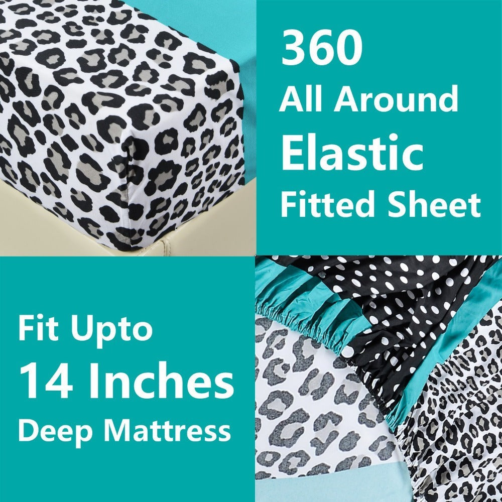 Microfiber Bed Sheet Set 4/6 Pcs ¨C Soft Breathable Patchwork Printed Bedding with Deep Pocket Fitted Sheet, Wrinkle-Resistant Easy Care ¨C Twin, Full, Queen, King Sizes Available