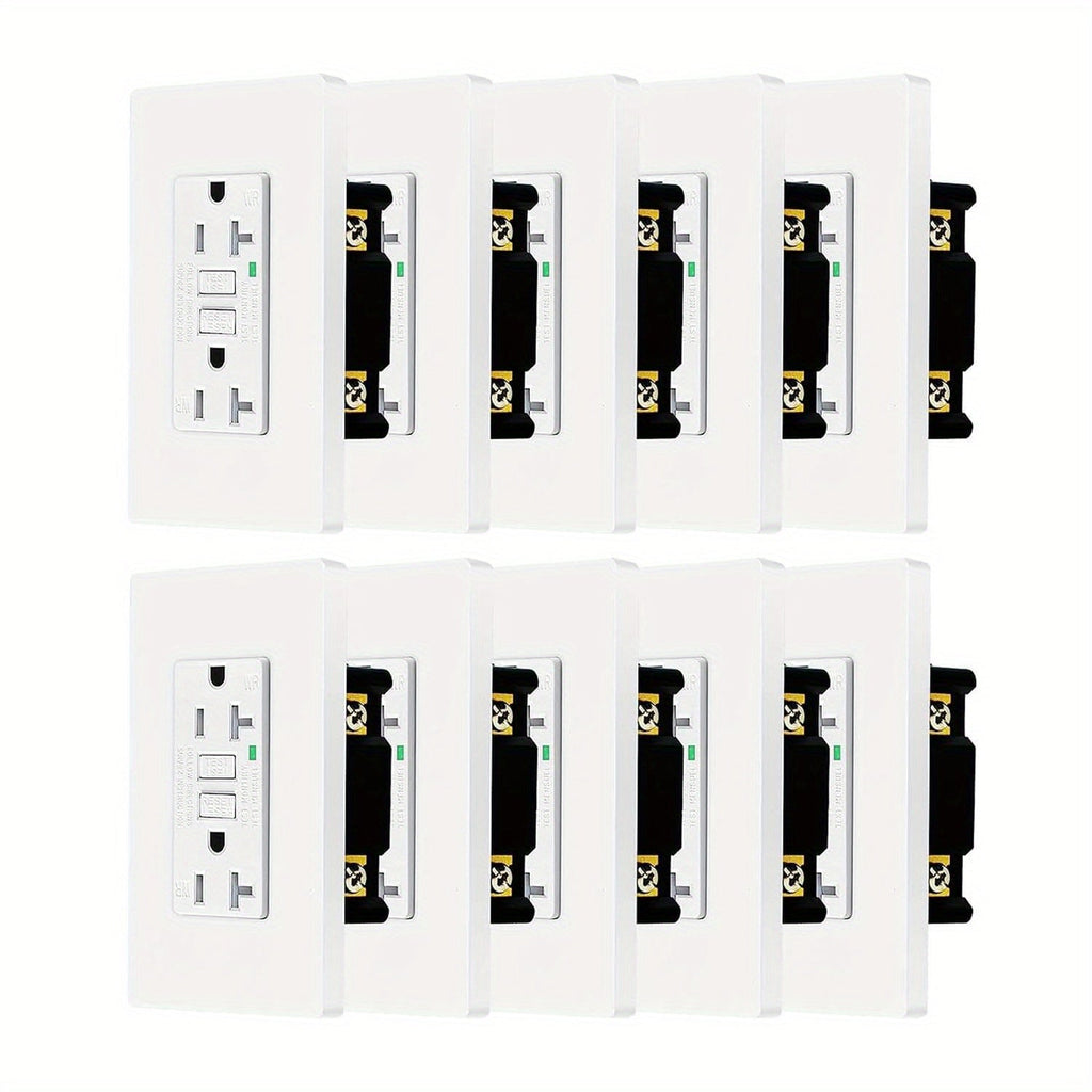 GFCI Outlet 20 Amp Tamper Resistant WR Weather Resistant with Wall Plate ETL Listed LED Indicator Test Reset Button Ground Fault Circuit Interrupter for Bathroom Kitchen Garage 2 4 6 10 20 Pack Black White