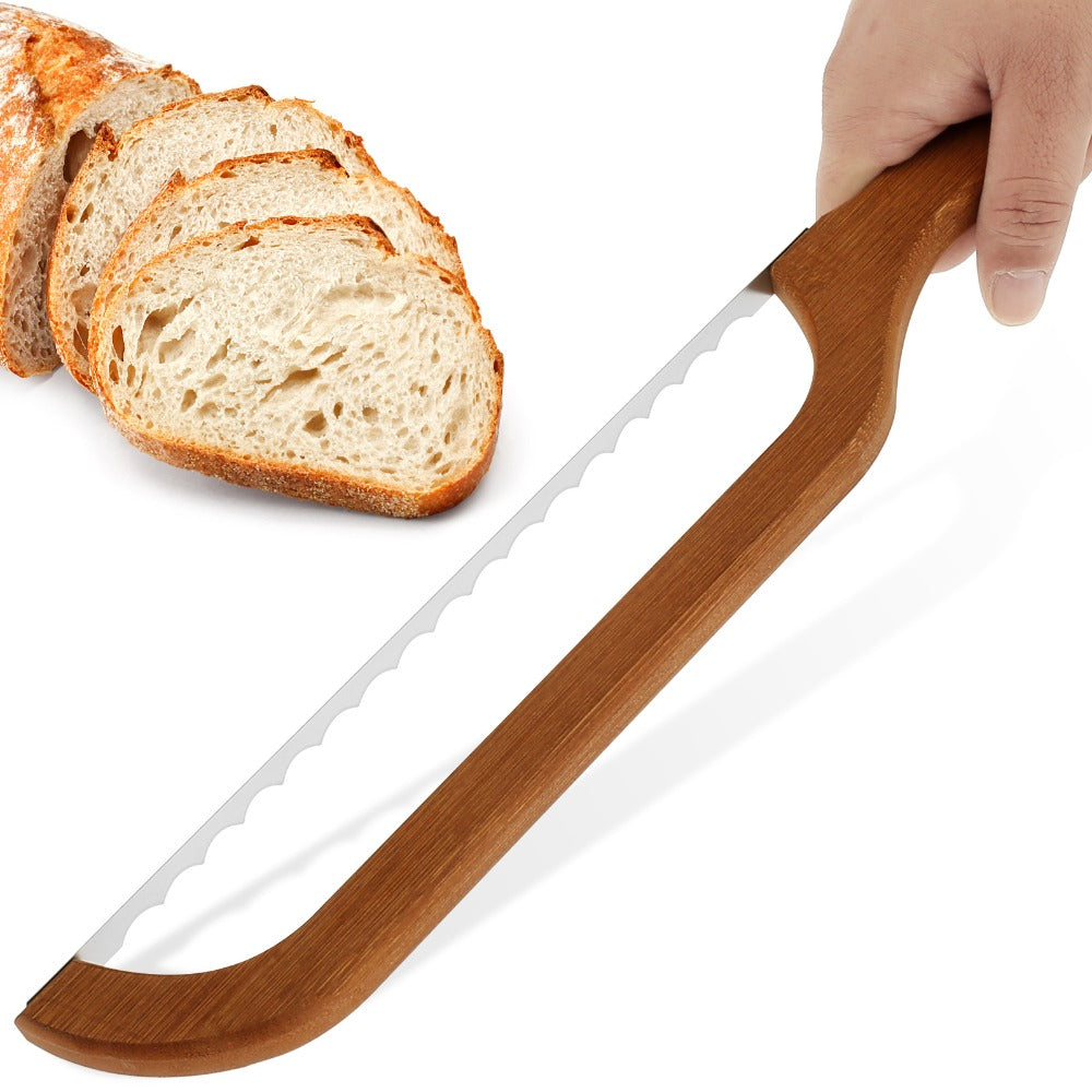 Serrated Bread Knife ¨C 304 Stainless Steel Blade with Bamboo Handle, 15.7¡± Bread Slicer for Sourdough, Bagels, Baguettes & Homemade Loaves