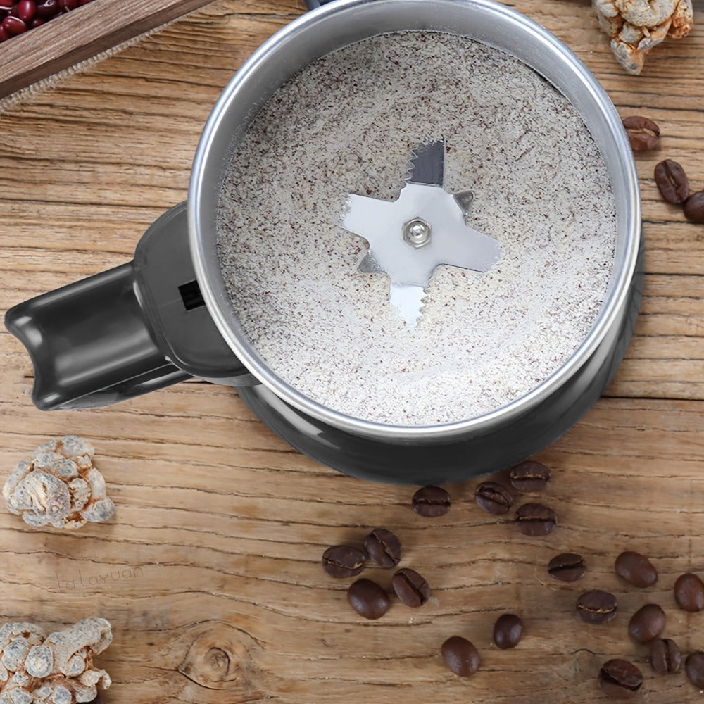 Electric Coffee Grinder with Stainless Steel Blade | 10-Second Fast Grinding | One-Button Control Spice Nut Bean Mill | Dry Food Processor for Coffee Beans Spices Grains Nuts