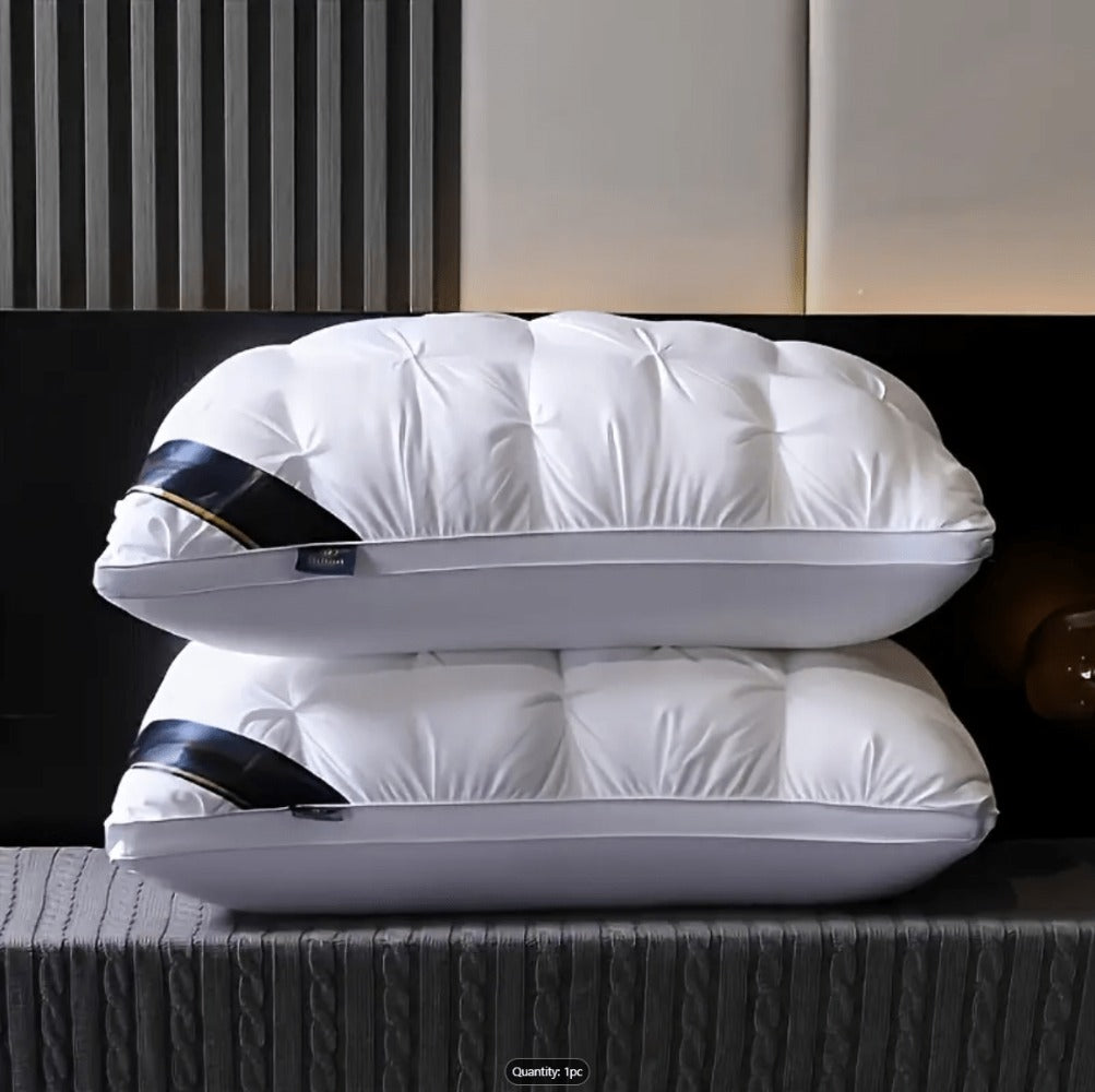 Hotel Quality Pillow Soft Polyester Fiber Bed Pillow with Zipper Closure for Deep Sleep Neck Support, Machine Washable All Season Pillow for Home Bedroom, White Grey 1 2 4 Pack