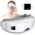 Eye Massager with Heat - 4D Intelligent Portable Eye Mask Massager with Pneumatic Compression, Vibration, Hot Compress & Music, Multiple Modes for Eye Strain Relief, Dry Eyes, Headache & Better Sleep