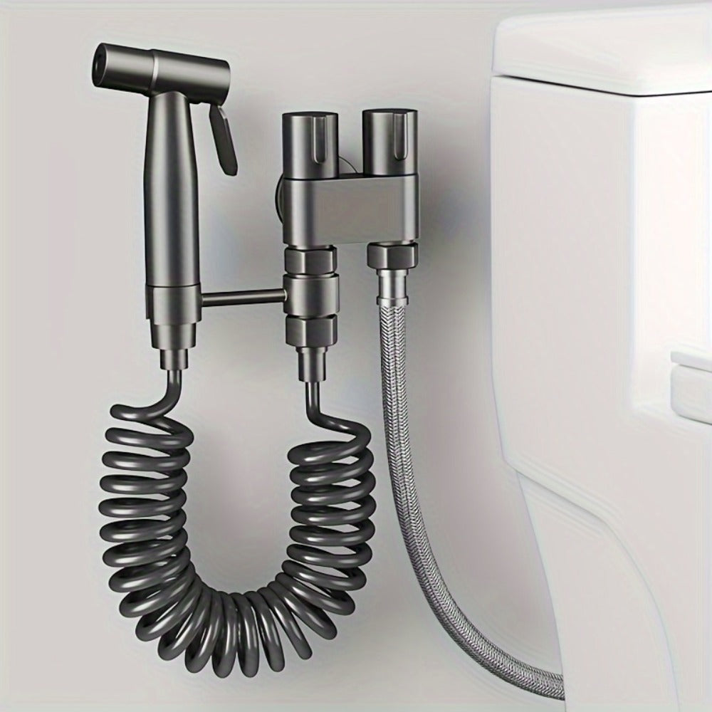 Bidet Toilet Spray Gun Angle Valve One In Two Out Handheld Flusher Booster Sprayer for Toilet Women Washing Machine Household Bathroom Hygiene Modern Minimalist
