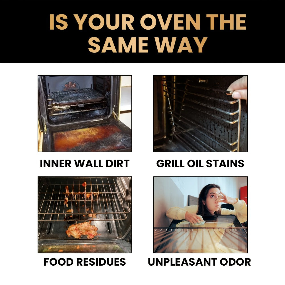 Oven Cleaner Foam Spray 3-Pack Heavy Duty Stove & Grill Degreaser Removes Stubborn Baked-On Grease Stains Gentle Formula Safe for Ovens Stoves Grills