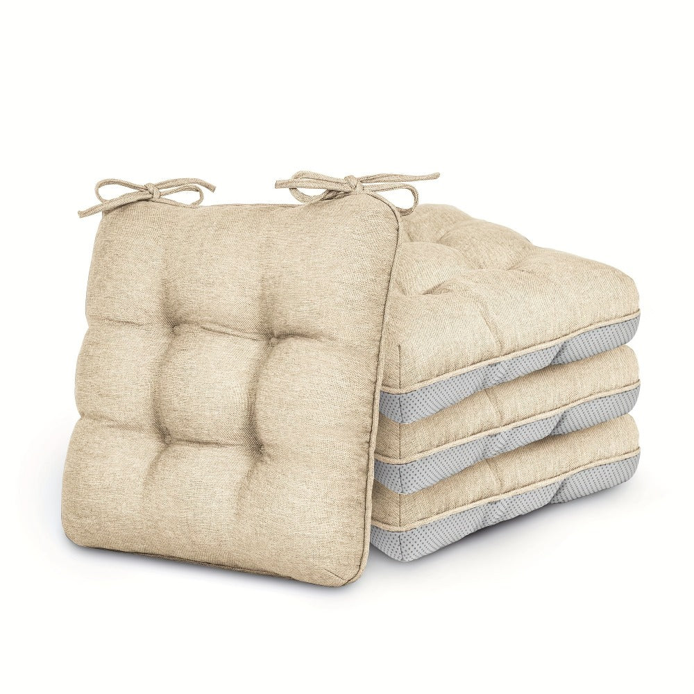 Memory Foam Chair Cushions 4/8 Pack, Non-Slip Seat Pads for Dining Chairs, Kitchen, Office & Patio ¨C Indoor Outdoor Chair Pads M/L Size