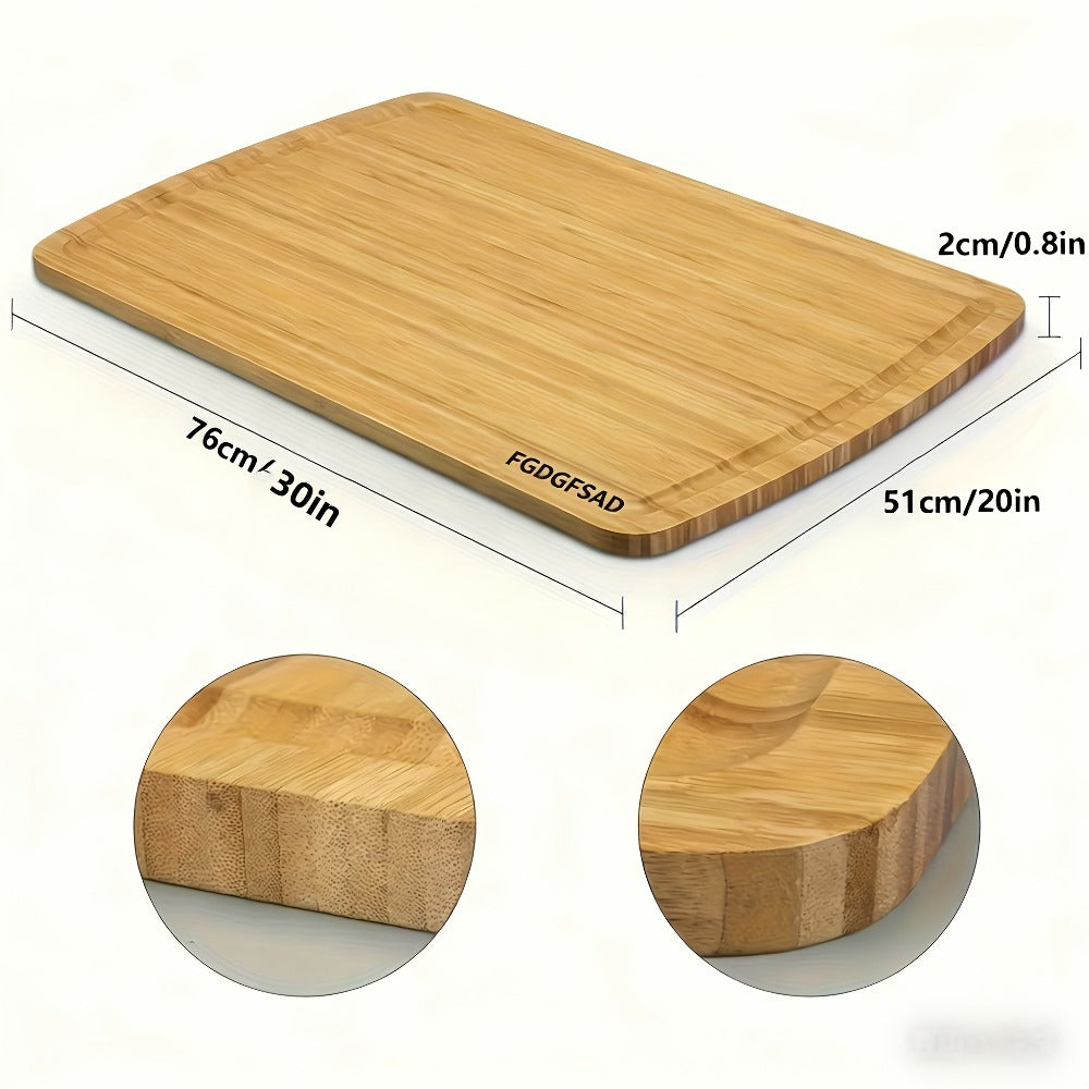 Large Bamboo Wood Cutting Board with Juice Groove Thick Butcher Block for Kitchen Cheese Charcuterie Food Prep Serving Board Multiple Sizes