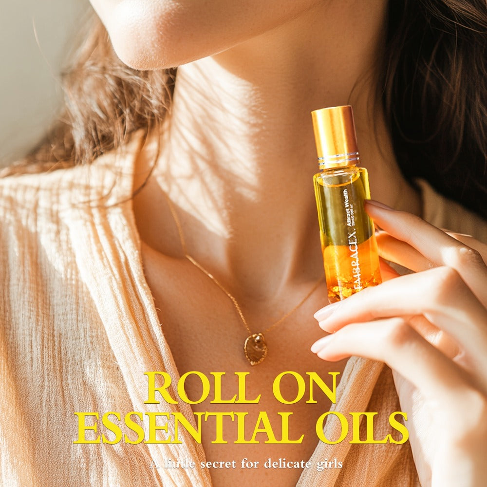 Roll On Essential Oil Attract Wealth & Money Luck 0.68oz Alcohol-Free Aromatherapy Roller Blend ¨C Use with Diffuser Scented Candles or Directly on Skin ¨C Manifestation Oil Perfect Holiday Gift