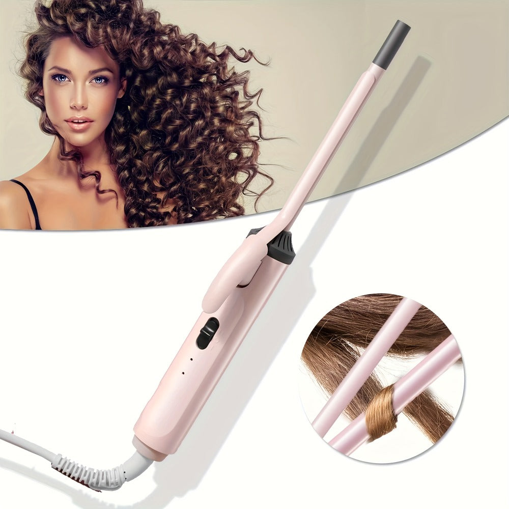 9mm Mini Curling Iron Rapid Heating for Ultra-Fine Curls Teddy Curls Water Waves & Bangs, Travel Curling Wand for Men & Women, Compact Small Barrel Hair Curler for Tight Curls Airy Bangs Holiday Gift