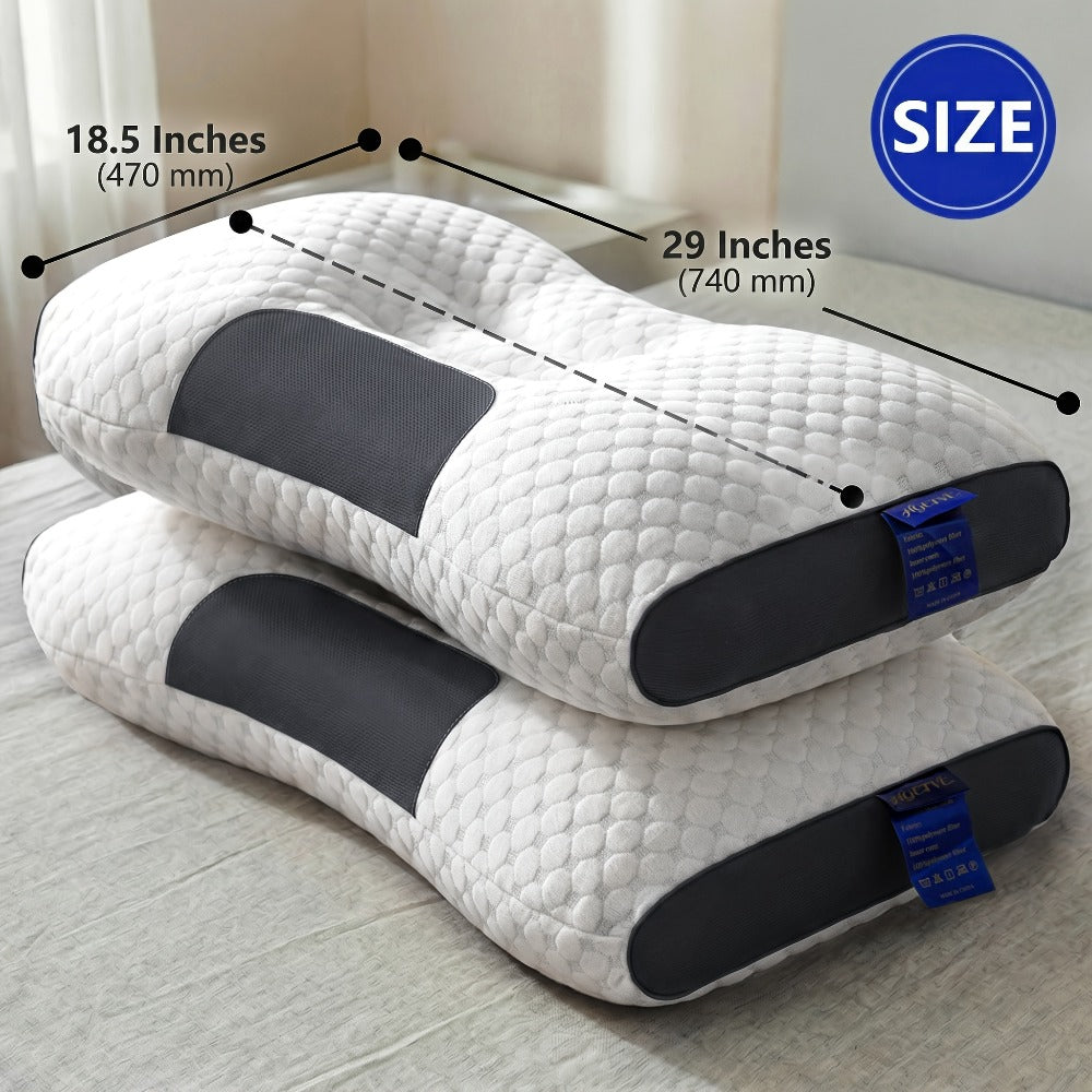 Neck Pillow 2 Pack ¨C Breathable Memory Foam Travel Pillow with Removable Zippered Cover, Ergonomic Cervical Support for Neck & Shoulder Pain Relief
