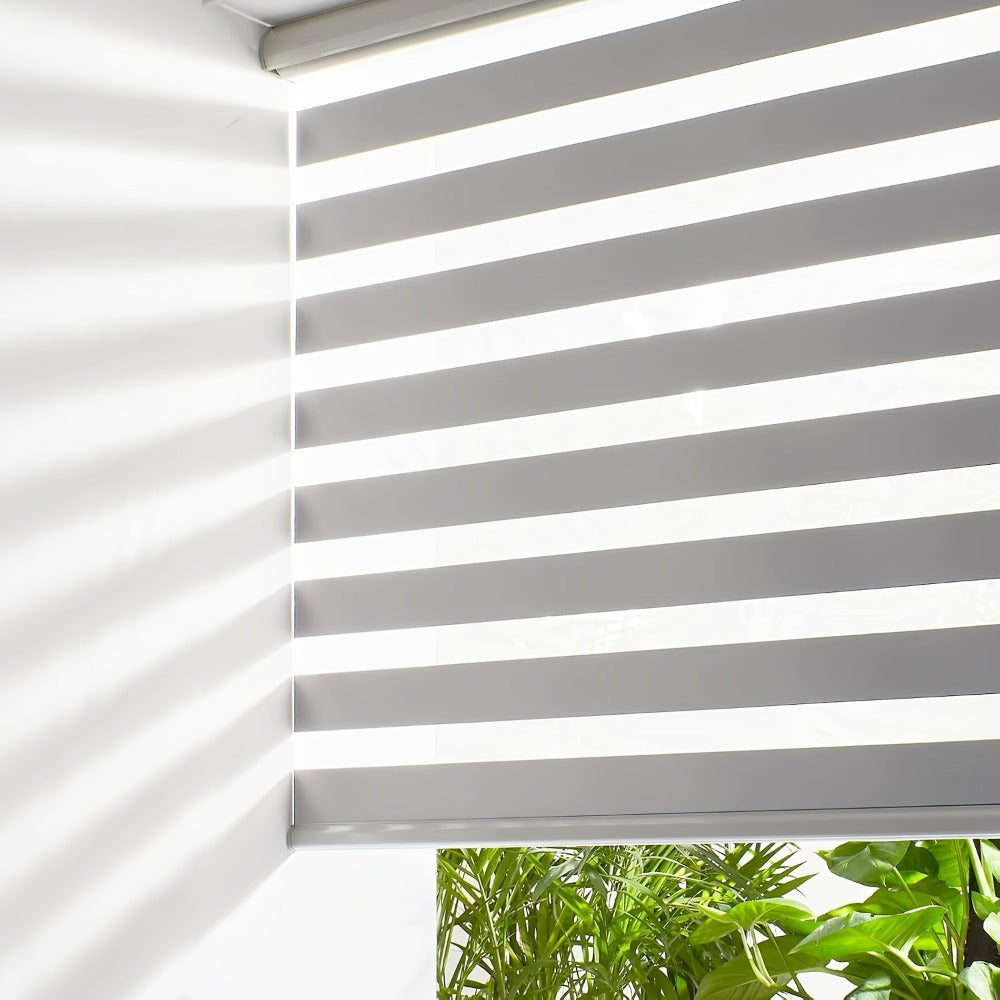 Cordless Zebra Blinds Double Layer Light Control Privacy Window Shades for Bedroom Living Room Office Easy Install Multiple Sizes