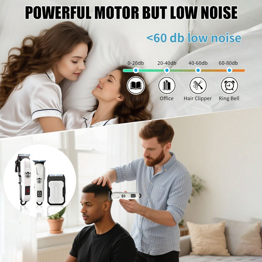 Electric Grooming Kit Hair Clipper & Razor Set USB Rechargeable with Digital Screen - 2 & 3 Piece Sets for Home Use & Salons, Professional Hair Trimmer, Great Gift for Father's Day, Birthday & Christmas