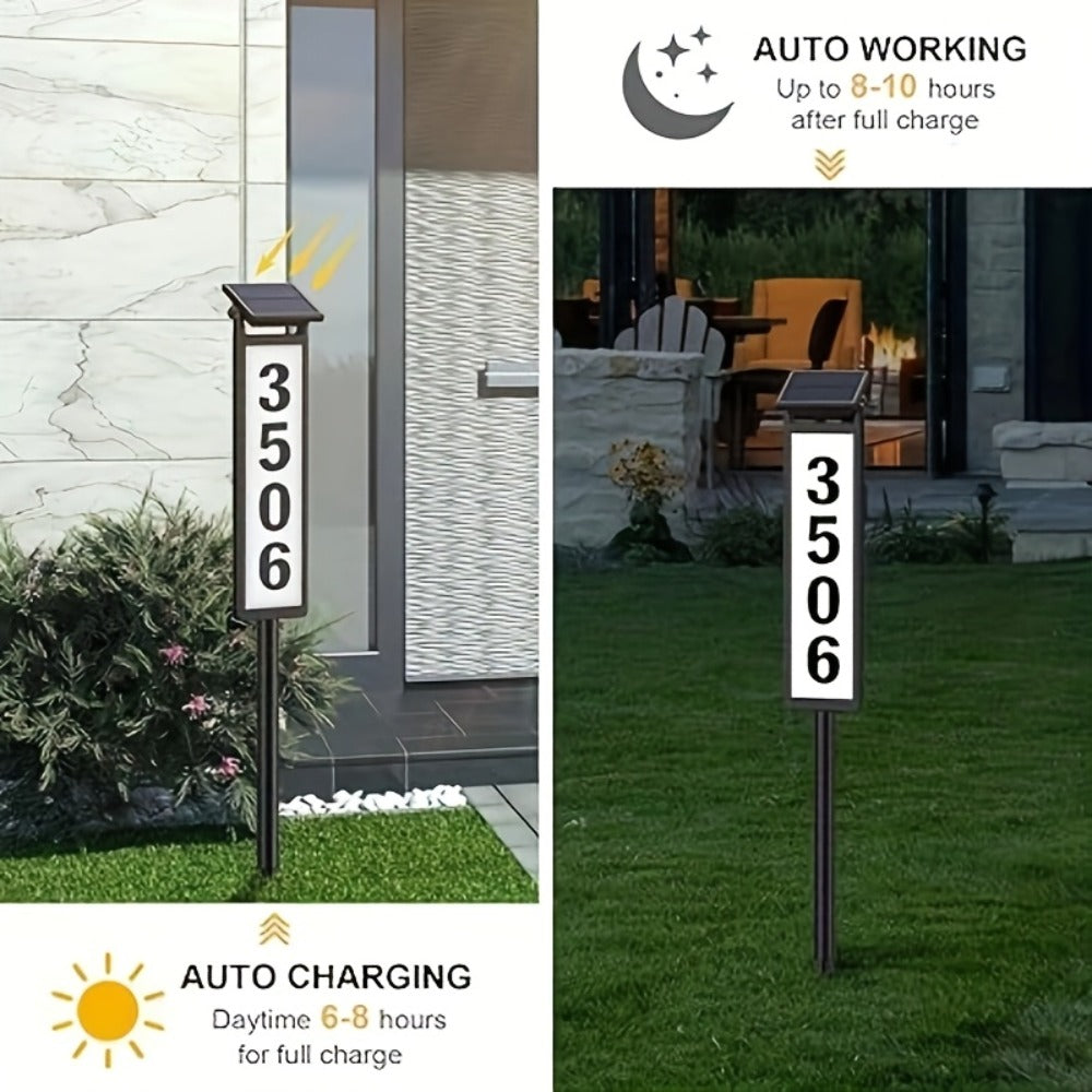 Solar House Number Light LED ¨C DIY Address Sign with 38 LEDs, Switchable Warm & Cool White, IP44 Weatherproof, 270¡ã Solar Panel, Auto On/Off for Home, Yard, Farm & Garden