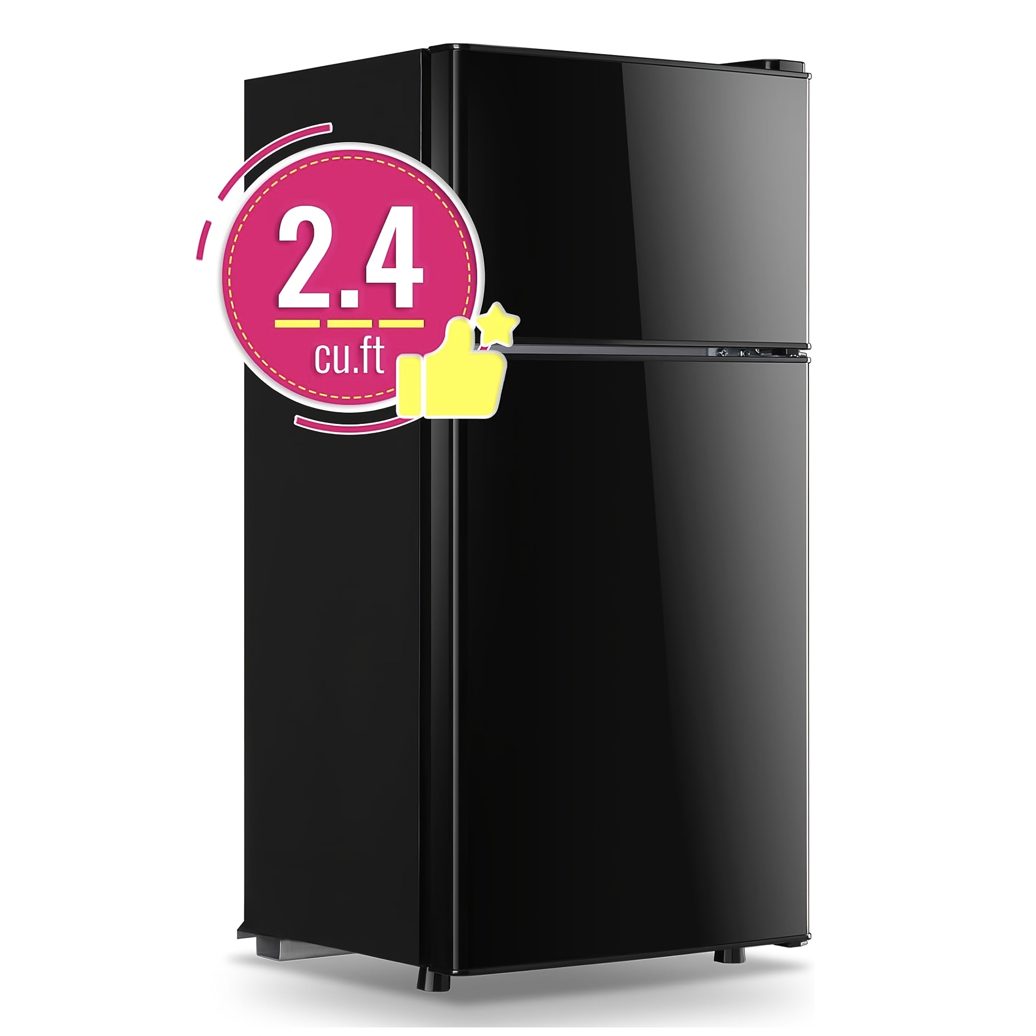 Compact Refrigerator, 3.2 Cu Ft Single Door Mini Fridge with 4-Layer Storage, Removable Shelves, Crisper Drawer & Adjustable Temperature ¨C Quiet Energy-Efficient Small Fridge for Dorm, Office, Apartment and Bedroom