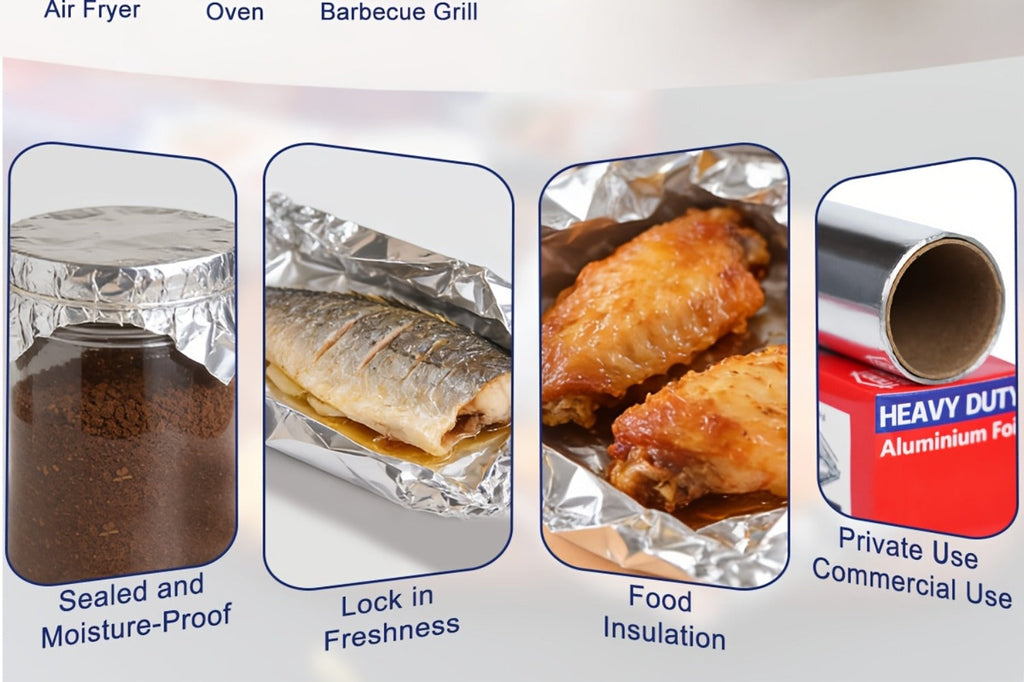 Heavy Duty Aluminum Foil Roll 12 Inch Wide 30 Sq Ft for Restaurant Food Packaging Grilling Cooking