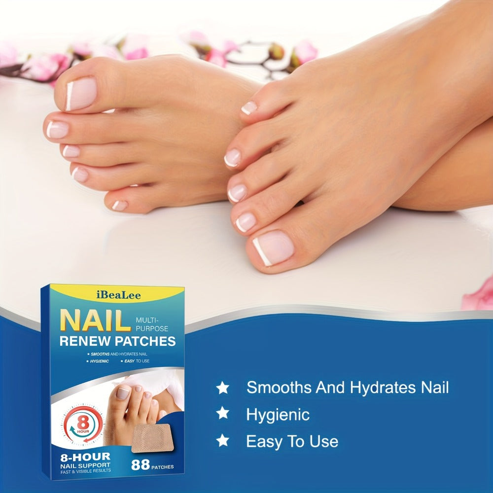 Nail Repair Patches 88Pcs ¨C Protective Nail Strengthening Stickers for Fragile, Thin, Cracked Toenails & Fingernails | Works for Men & Women, Easy Peel-and-Stick Nail Care Treatment