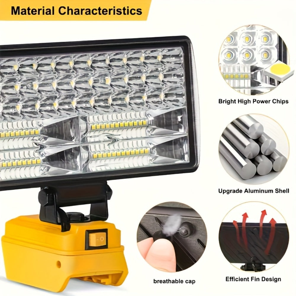 Cordless LED Work Light for DeWalt 20V Battery ¨C 30W/90W 1800/5400 Lumen LED Floodlight | Battery Powered Work Light for Automotive Repair, Construction Site & Emergency Lighting | Battery Not Included