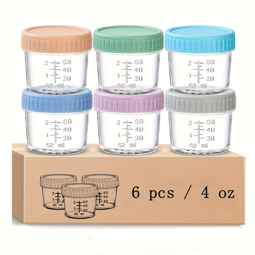 4oz Glass Food Storage Jars with Lids - 6pcs/10pcs Mini Mason Jars Microwave Dishwasher Freezer Safe for Jam Jelly Honey Spice Pickling Dessert Baby Food