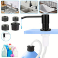 Sink Soap Dispenser Stainless Steel Built-In with 47¡± Extension Tube Kit ¨C 360¡ã Rotating Pump, No Refill Bending, Deck Mounted for Kitchen Bathroom Laundry & RV Sinks, Easy Press Hand Pump