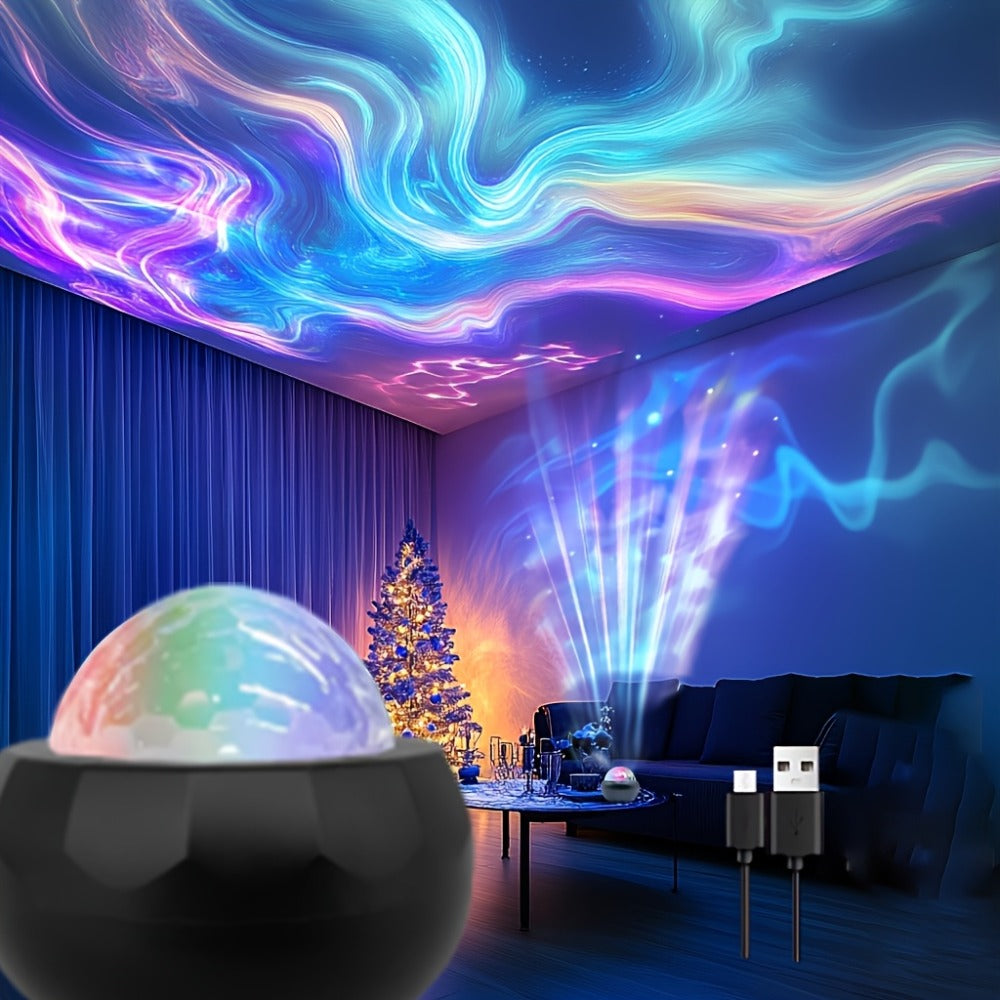 Aurora Magic Ball Light USB Plug-In with Remote ¨C Color Rotating Aurora Borealis Effect Night Light for Bedroom, Living Room & Party Atmosphere Decor