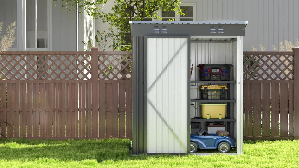 Outdoor Storage Shed 5x3ft Metal Garden Shed for Outside Tool Storage & Organization, Waterproof Backyard Storage House