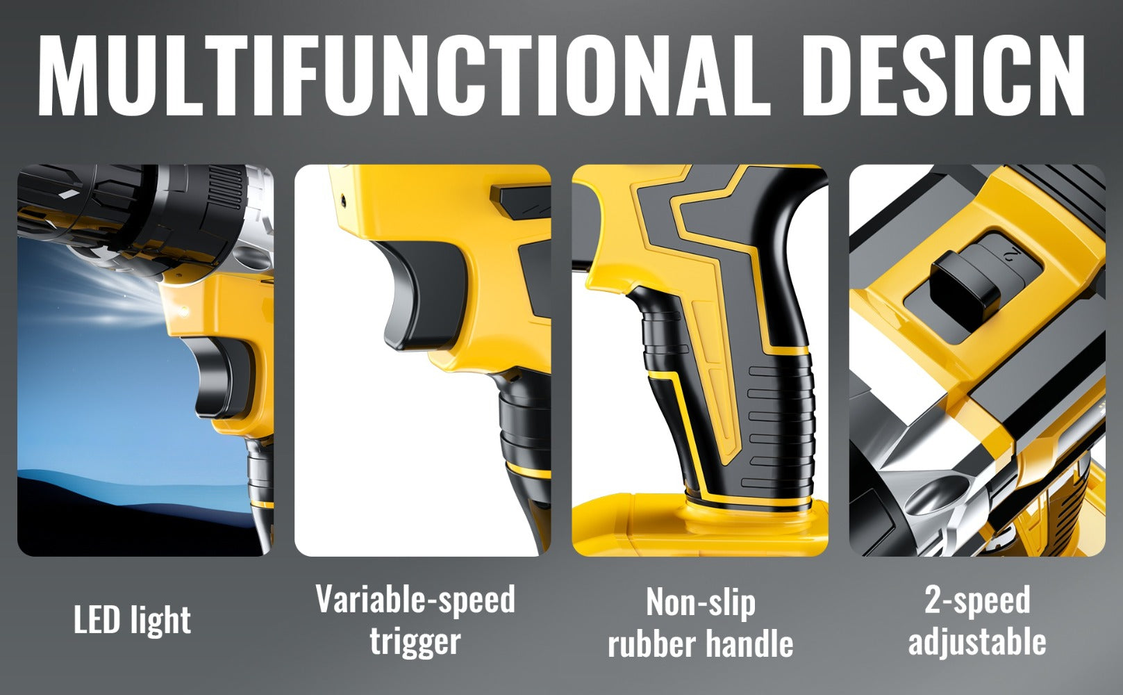 Cordless Impact Drill Set 21V - Wireless Power Drill with Battery & Quick Charger, Multifunctional Tool Kit for Home Repair, DIY Projects & Family Use, Multiple Configurations Available (Gift for Men)