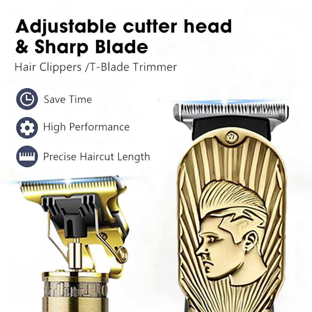 Men's Grooming Set 2 or 4 Piece - Cordless Electric Hair Clipper, T-Shaped Beard Trimmer, Nose Hair Trimmer & Electric Shaver, LED Display Professional Haircutting Beauty Kit, Father's Day Birthday Christmas Gift