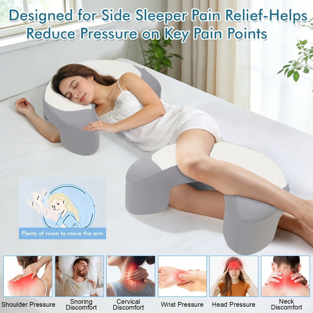 Ergonomic Cervical Pillow C-Shaped Neck Support Side Back Sleepers