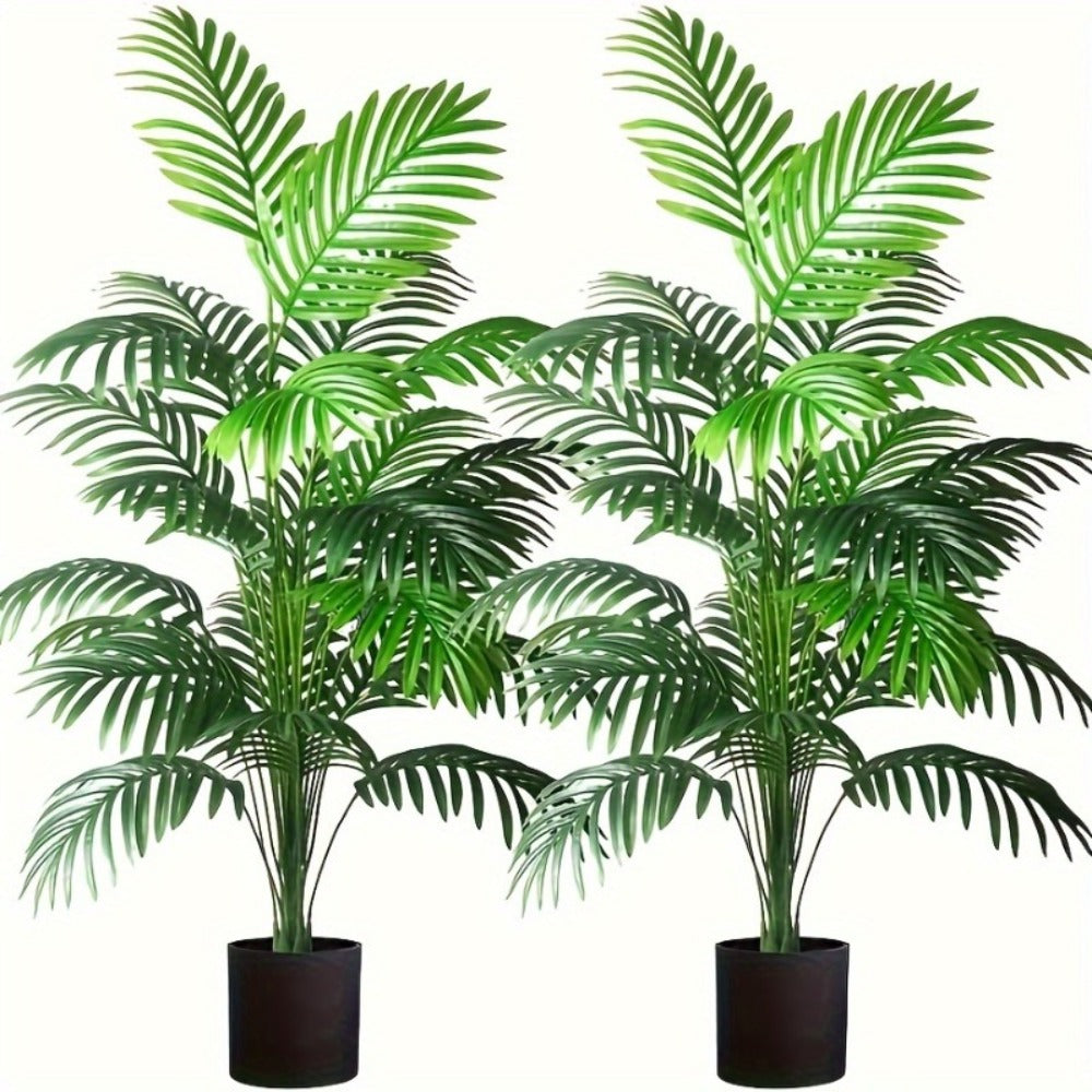 Realistic Artificial Plants 2pcs ¨C Lifelike Fake Plant Decor for Indoor & Outdoor, Home, Wedding, Garden & Festival Celebrations, Elegant Faux Greenery Decoration Set