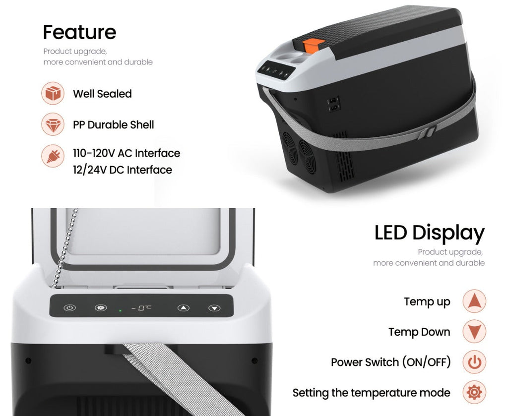 Portable Car Refrigerator Cooler & Warmer, 12V/24V DC & 120V AC Thermoelectric Fridge with Dual-Core Cooling ¨C 23 or 31 Quart Electric Cooler for Camping, RV, Road Trip and Fishing