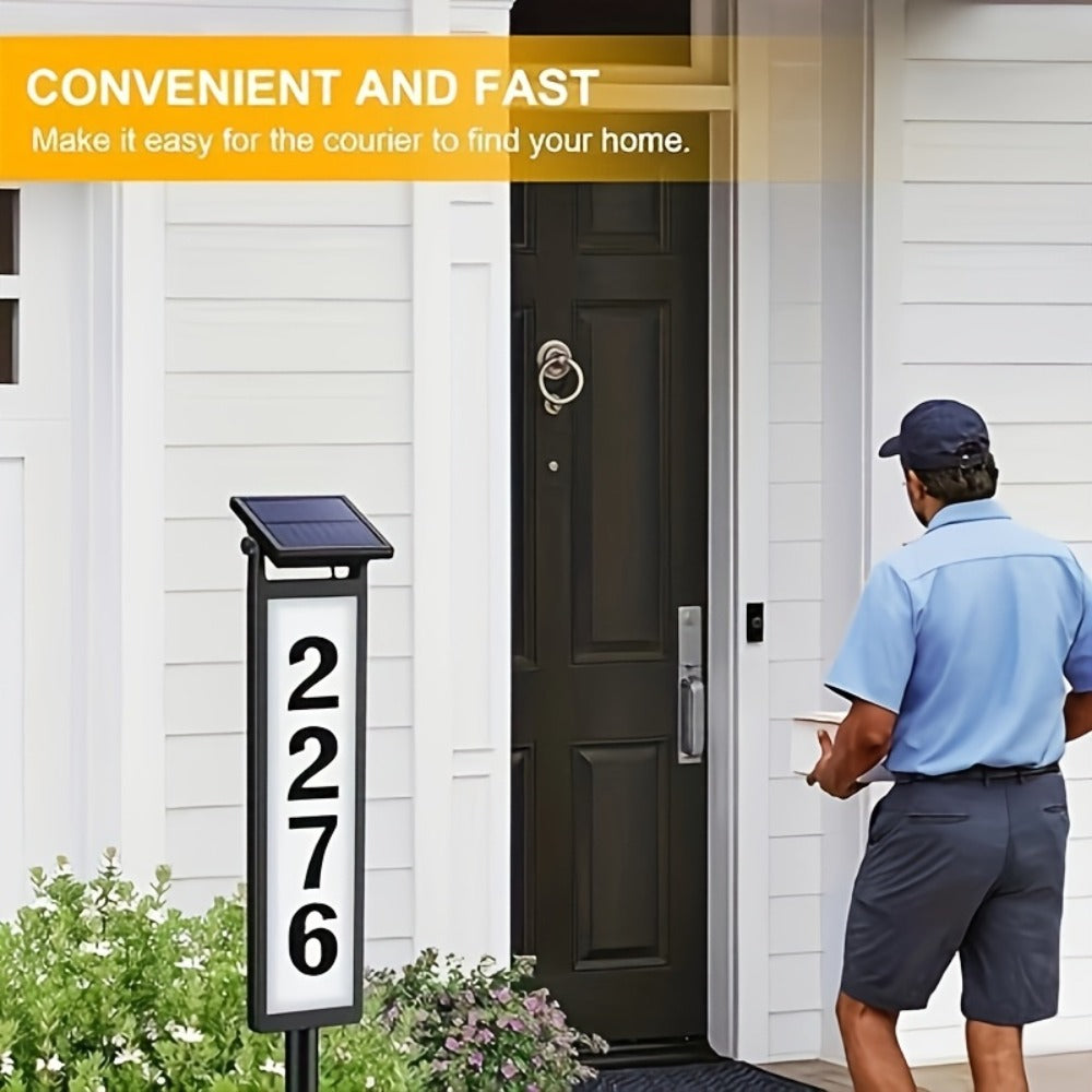 Solar House Number Light LED ¨C DIY Address Sign with 38 LEDs, Switchable Warm & Cool White, IP44 Weatherproof, 270¡ã Solar Panel, Auto On/Off for Home, Yard, Farm & Garden