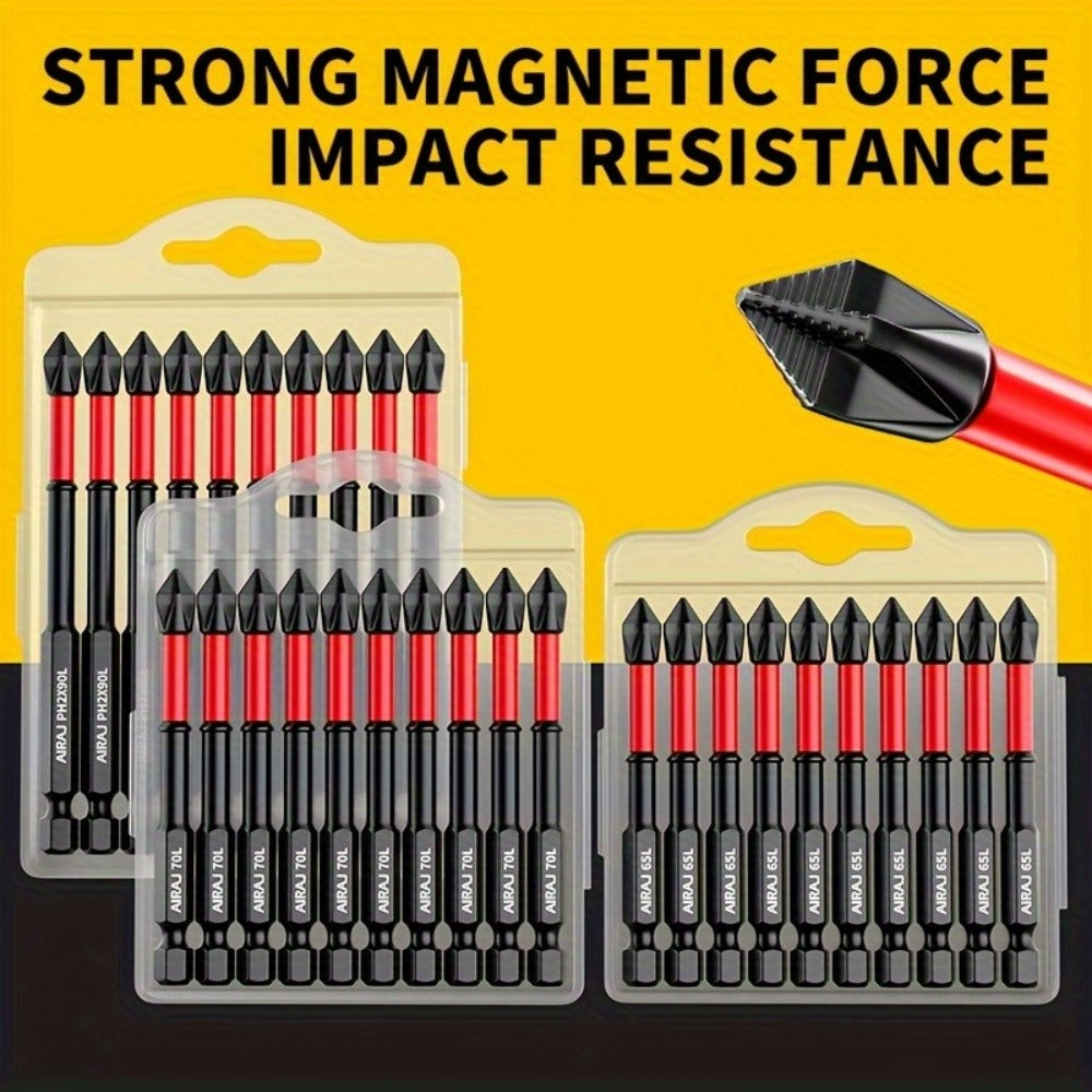 Impact Screwdriver Bits S2 Steel Anti-Slip, Magnetic Phillips Cross Drill Bit Set with Anti-Slip Teeth & High Hardness Tungsten Steel, Power Tool Bits for Home Repair, Bicycle, Furniture & DIY (2/24/60pcs)