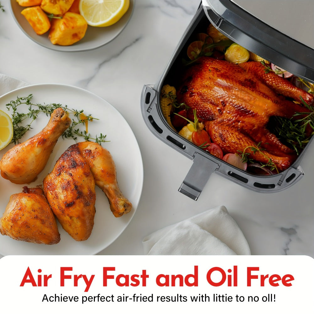 Air Fryer Large Capacity 8.5QT / 3.6QT Touchscreen | 8 Preset Functions | Non-Stick Basket | Smart Digital Control | Oil-Free Cooking for 5-6 People | Kitchen Air Fryer Oven Black