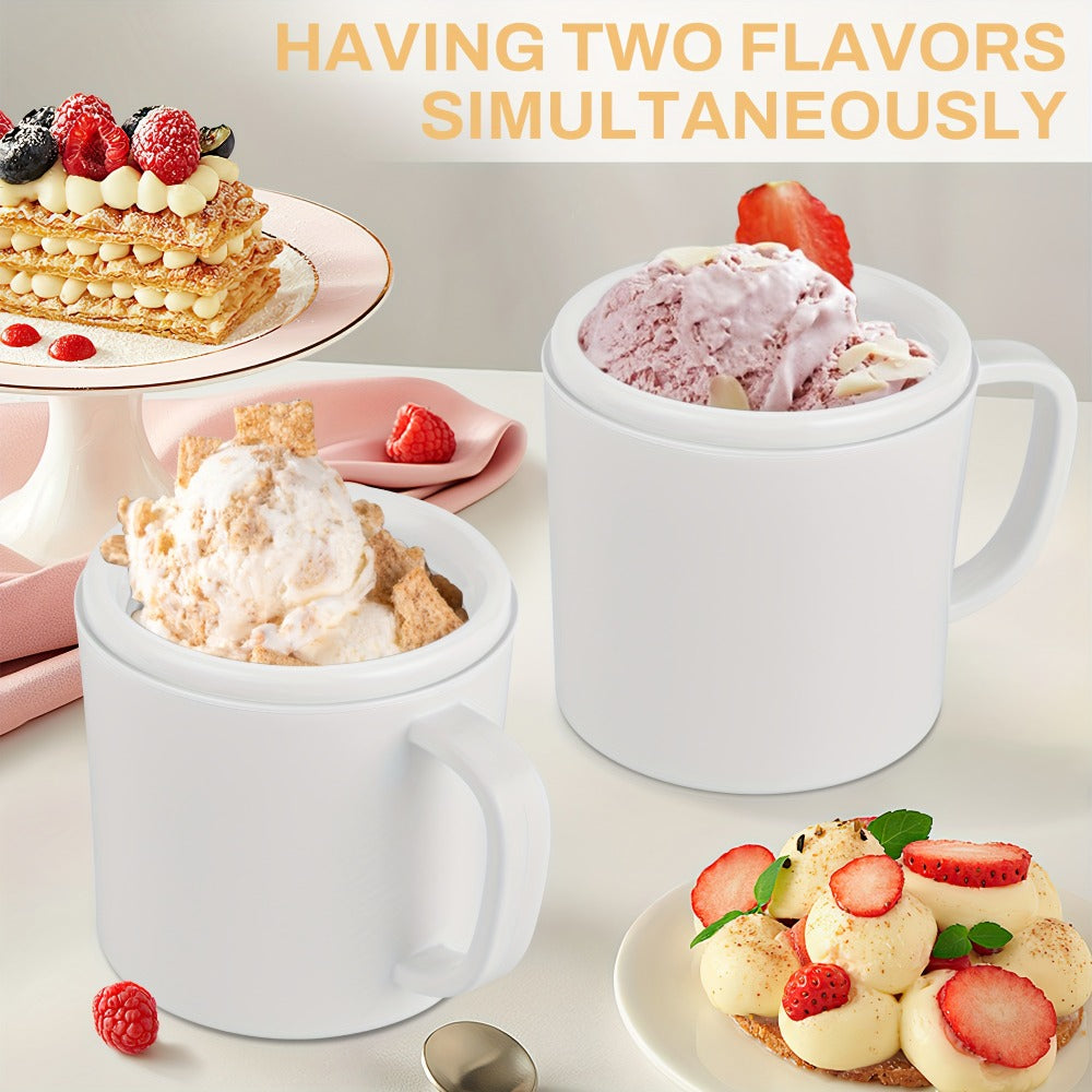 Ice Cream Maker Machine Dual Cup Self-Freezing ¨C Make 2 Flavors Homemade Ice Cream Sorbet Frozen Yogurt at Once, Fast 10-Min Churning, Easy Clean Removable Bowl, Compact Countertop Design