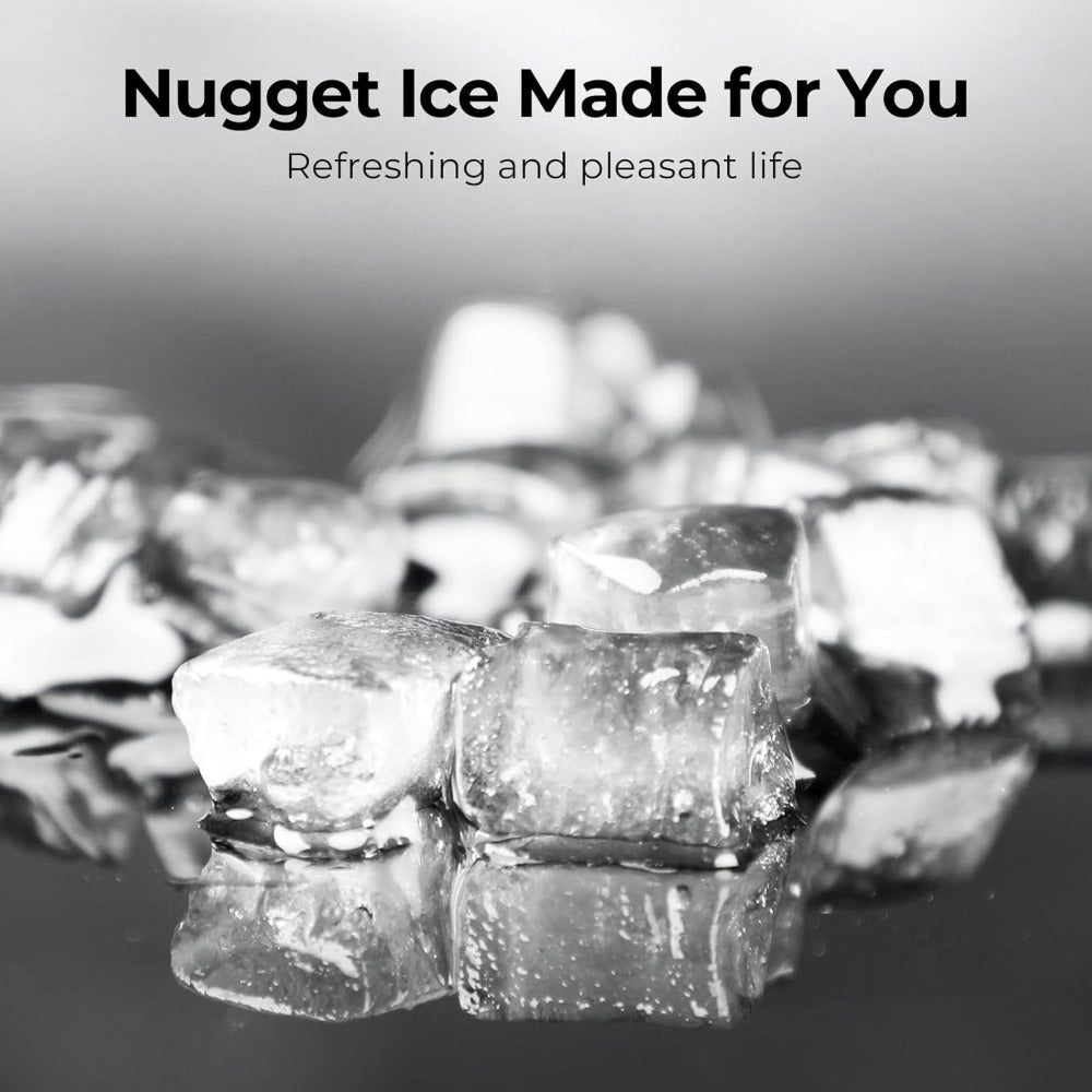 Nugget Ice Maker Countertop Pebble Ice Machine 26 Lbs 35 Lbs Per Day, Sonic Ice Bullet Ice Cube Options, Self-Cleaning Ice Maker with Ice Scoop and Basket, Portable Ice Machine for Home Kitchen Bar RV