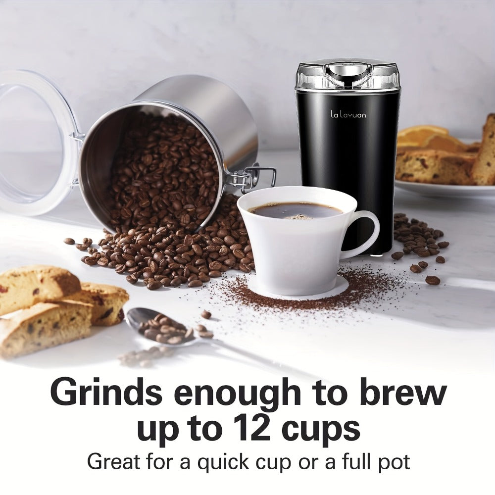 Coffee Bean Grinder Electric 200W Powerful Motor Stainless Steel Chamber Ultra-Fine Blade Grinder One-Touch 12 Cups Multi-Purpose for Spices Nuts Grains 110V US Plug