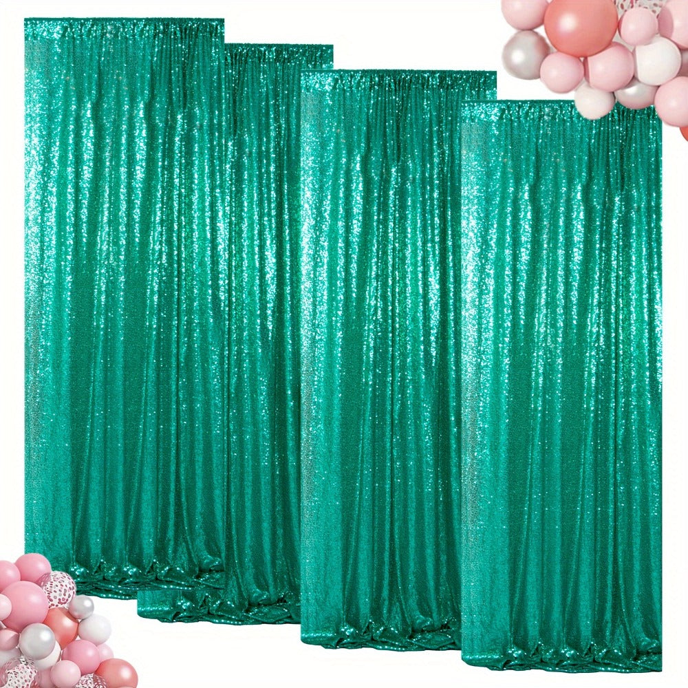 Sequin Backdrop Curtain for Party Wedding - 4x8ft Shimmering Glitter Curtain for Birthday Photo Booth Stage Decoration, Easy Hang, Multi-Color