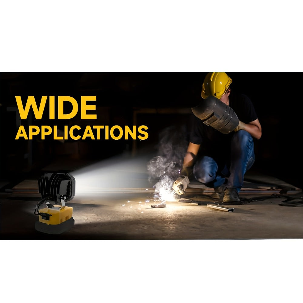 Four-Leaf Clover LED Work Light Compatible with DeWalt 20V Battery ¨C Portable Cordless Job Site Lamp with Built-In Switch for Workshop, Camping & Emergency Lighting