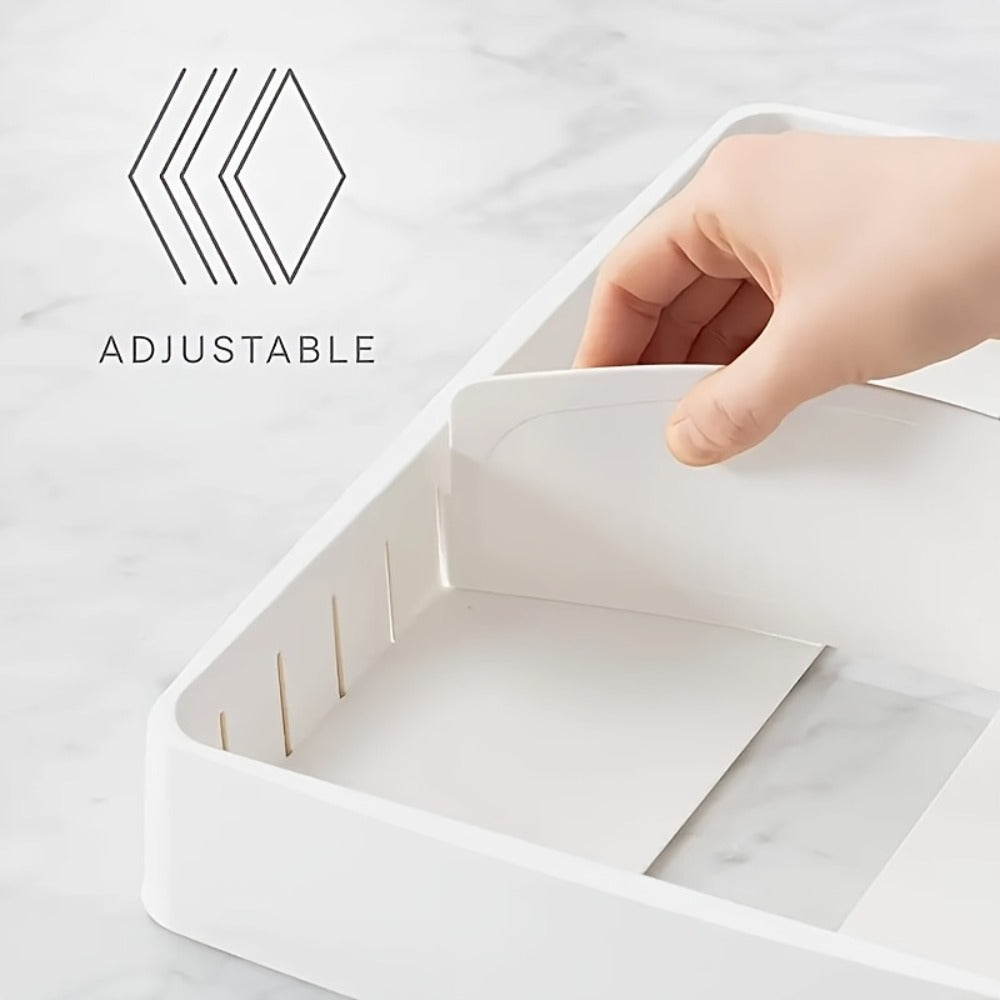 Adjustable Kitchen Storage Rack with 5 Baffles ¨C Cutting Board, Pot Lid & Tableware Organizer, Food Container Cover Holder