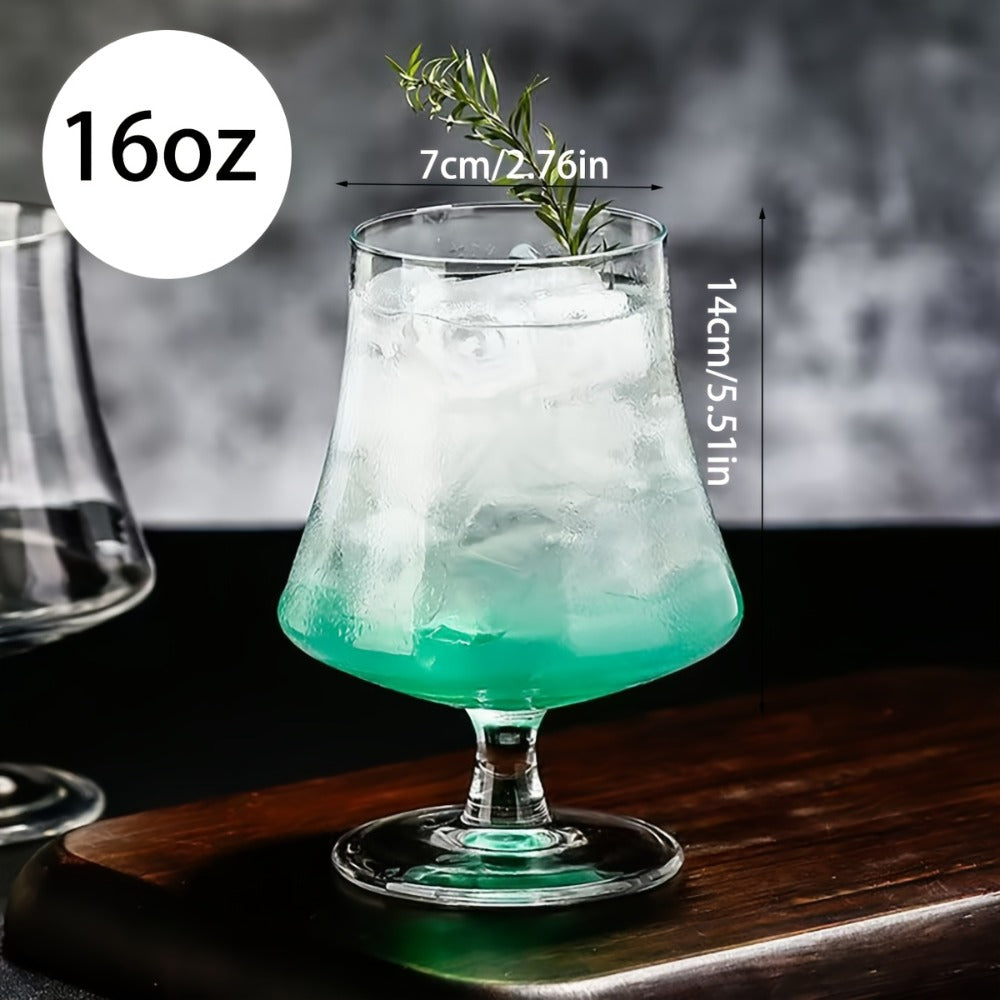 Whiskey Glasses Set of 4 16oz Short Stem Cocktail Glass for Bourbon Scotch Brandy Vodka Spirits Heavy Base Old Fashioned Tumblers Clear Sturdy Drinkware for Bar Home Restaurant