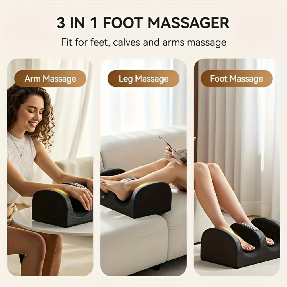 Foot Massager Multifunctional Acupressure - Electric Massage Tool for Foot, Leg, Arm & Plantar Relief, Relaxation & Pain Relief, Perfect Gift for Men & Women, Birthday & Holiday, Black or Red
