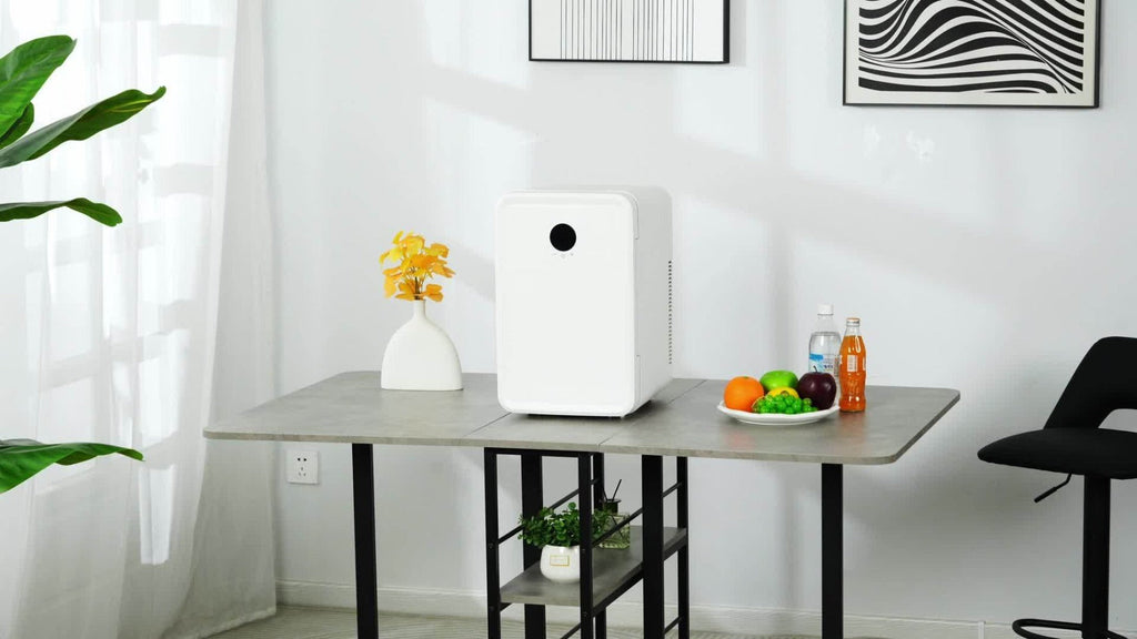 Mini Fridge with Glass Front Door 15.8QT/23.3QT - Portable Cooler and Warmer AC/DC 12V, Small Refrigerator for Bedroom, Office Desk, Car, Dorm, Skincare, Beauty & Makeup, 4 Colors