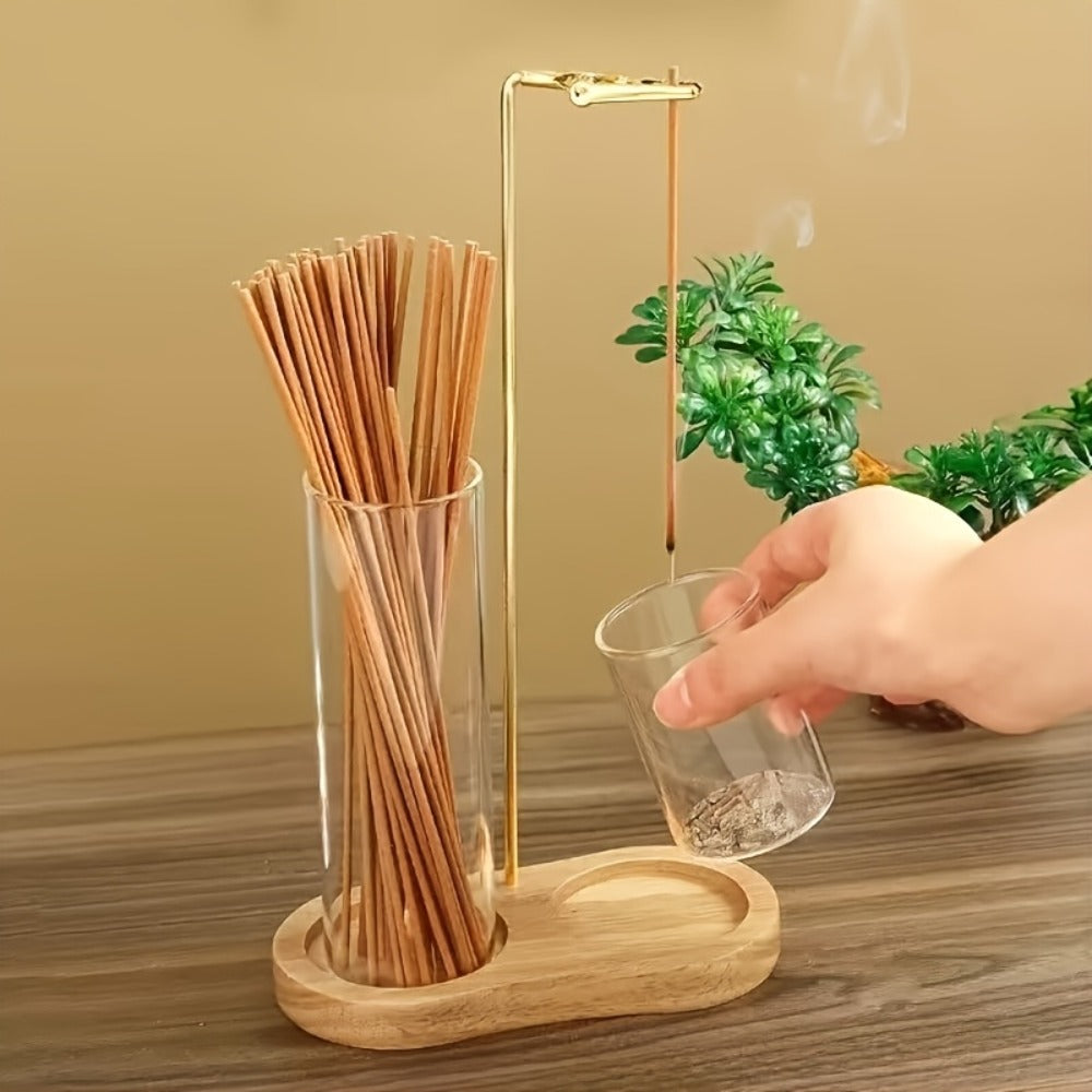 Glass Incense Holder Set of 2 - Vintage Creative Design for Tea Ceremony, Meditation, Yoga, Spa, Home Decor, Room & Garden Terrace Display