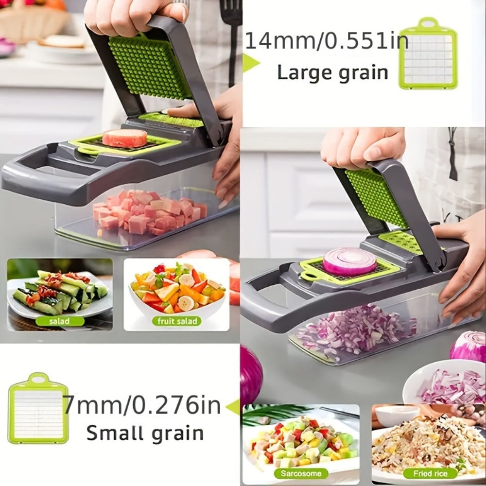 Vegetable Chopper Multifunctional Food Slicer Dicer Cutter 8 Blades Kitchen Tool Set
